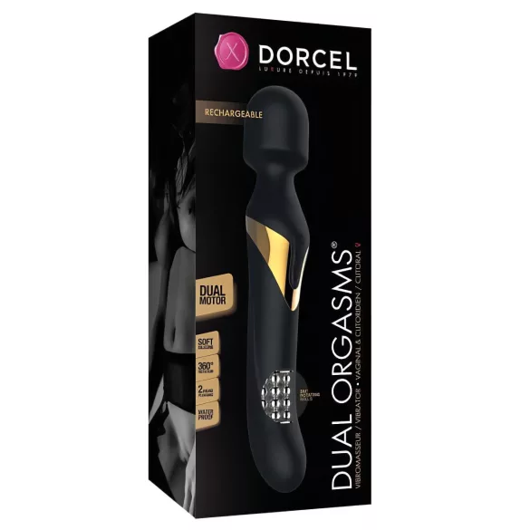 Dorcel - 2i1 vibrator og wand massager - sort