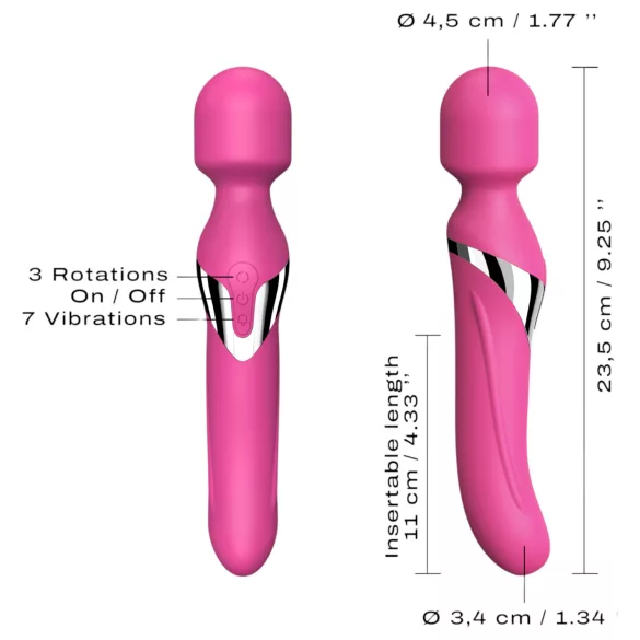 Dorcel Dual Orgasms - genopladelig 2-i-1 massagevibrator (pink)