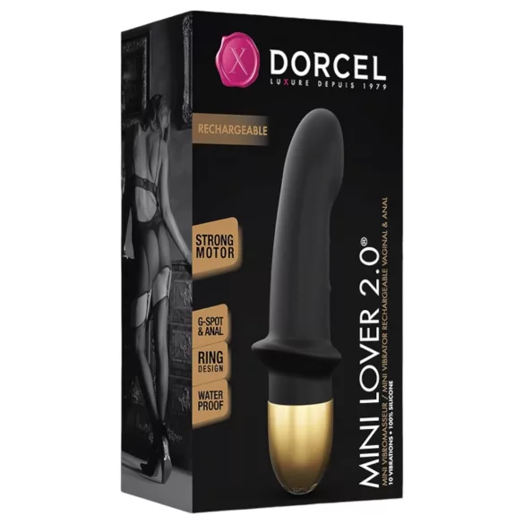 Dorcel Mini Lover 2.0 - genopladelig G-punkt vibrator (sort-guld)