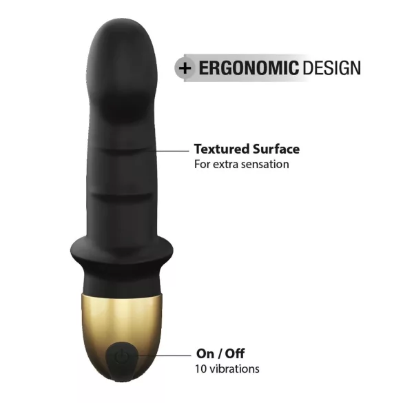 Dorcel Mini Lover 2.0 - genopladelig G-punkt vibrator (sort-guld)