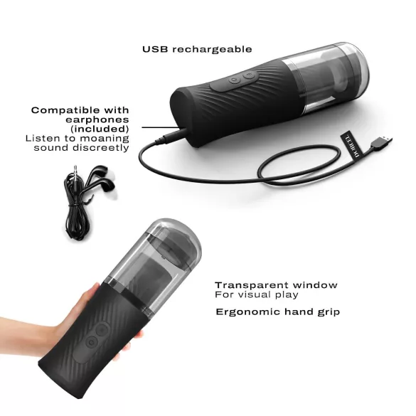 Dorcel - automatisk masturbator med thrust-funktion - genopladelig - sort