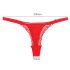 Rose Panty: Fræk blomstertanga i rød (S-L)