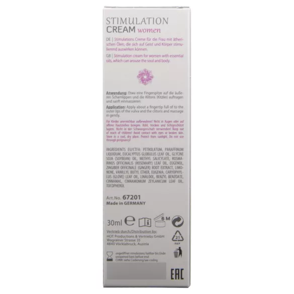 HOT Shiatsu Joyful - stimulerende creme til kvinder (30 ml)
