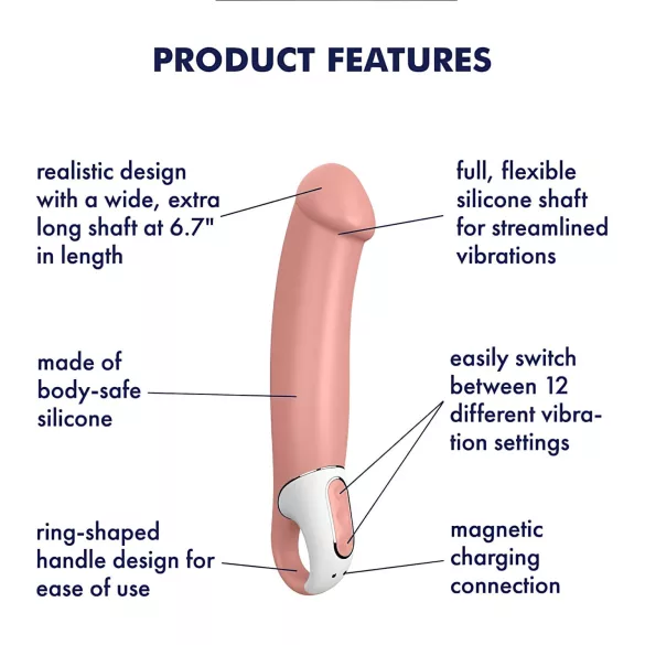 Satisfyer Master - vibrator med batteri - vandtæt - natur