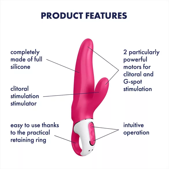 Satisfyer Mr. Rabbit - klitorisvibrator med rabbit-arm - vandtæt - pink