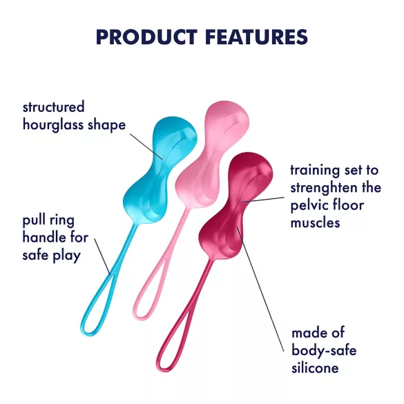 Satisfyer Power Balls - bækkenbundskugler sæt med bevægelige kugler 3 stk
