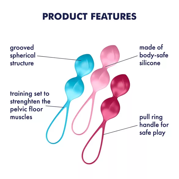 Satisfyer V Balls - bækkenbundskugler sæt - 3 stk