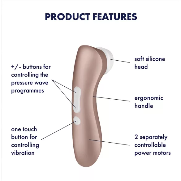 Satisfyer Pro 2+ - genopladelig klitorisvibrator (brun)