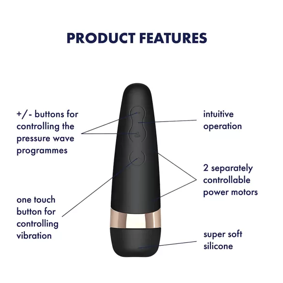 Satisfyer Pro 3+ - klitorisvibrator - vandtæt, genopladelig - sort