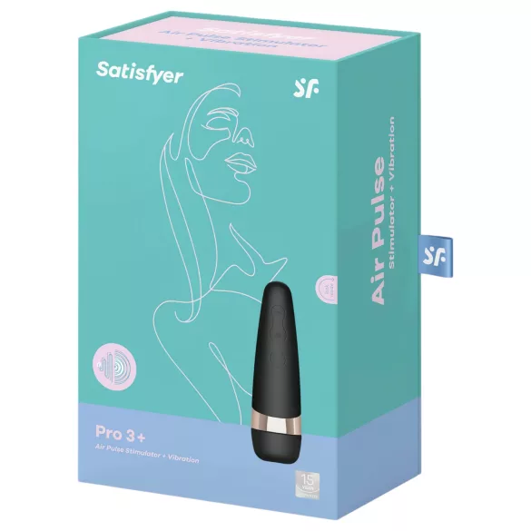 Satisfyer Pro 3+ - klitorisvibrator - vandtæt, genopladelig - sort