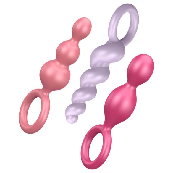 Satisfyer Booty Call - farvefuldt anal plug sæt (3 dele)