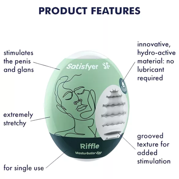 Satisfyer Egg Riffle - æg onanator sæt - 3 stk