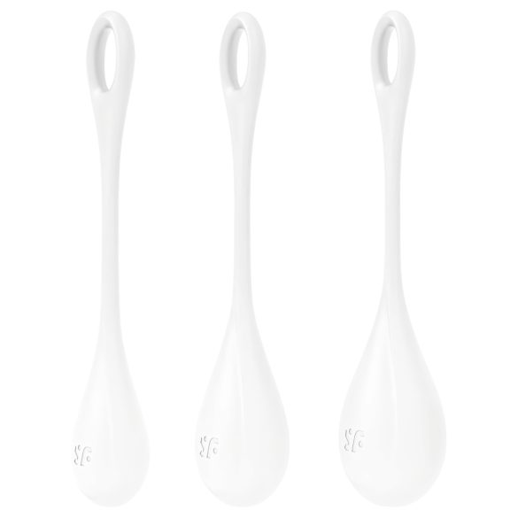 Satisfyer Yoni Power 1 - hvid bækkenbundssæt (3 stk)