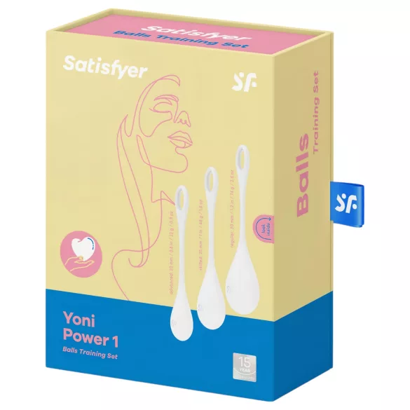 Satisfyer - bækkenbundskugler sæt - 3 stk - hvid