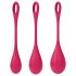 Satisfyer Yoni Power 1 - Geishakugle Sæt - Rød (3 Dele)