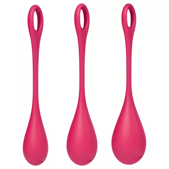 Satisfyer - bækkenbundskugler sæt - 3 stk - rød