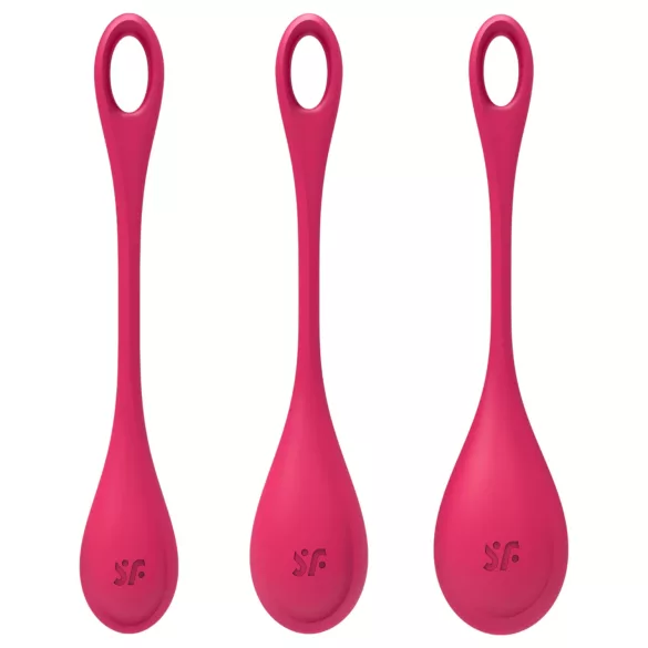 Satisfyer - bækkenbundskugler sæt - 3 stk - rød