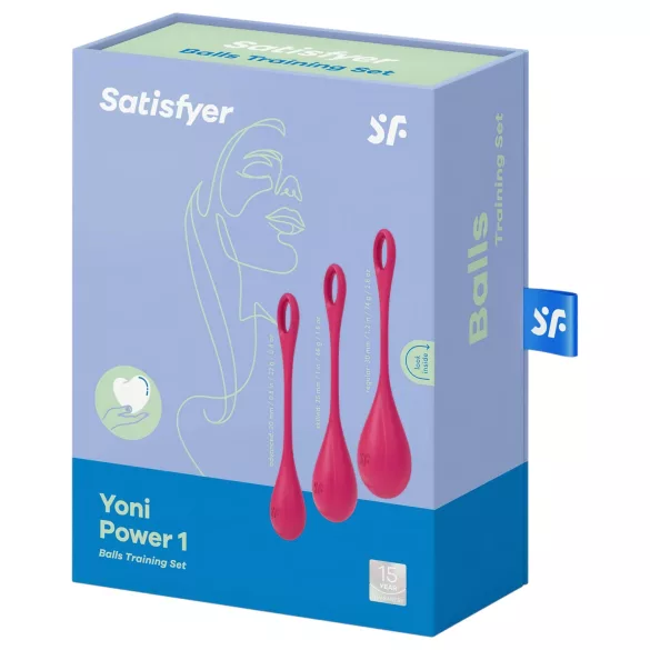 Satisfyer - bækkenbundskugler sæt - 3 stk - rød