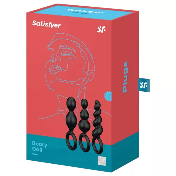 Satisfyer - analplug sæt - 3 stk - sort