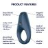 Satisfyer Rocket Ring - vandtæt, vibrerende penisring (blå)