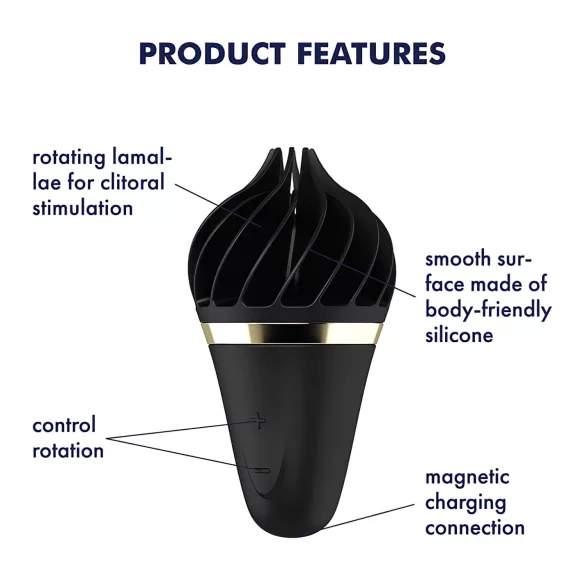 Satisfyer Sweet Treat - klitorisvibrator med rotation - genopladelig - sort
