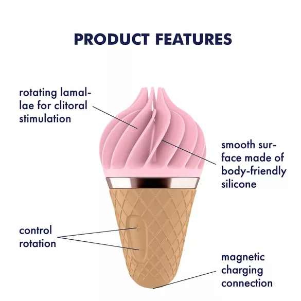 Satisfyer Sweet Treat - genopladelig, roterende klitorisvibrator (pink-brun)