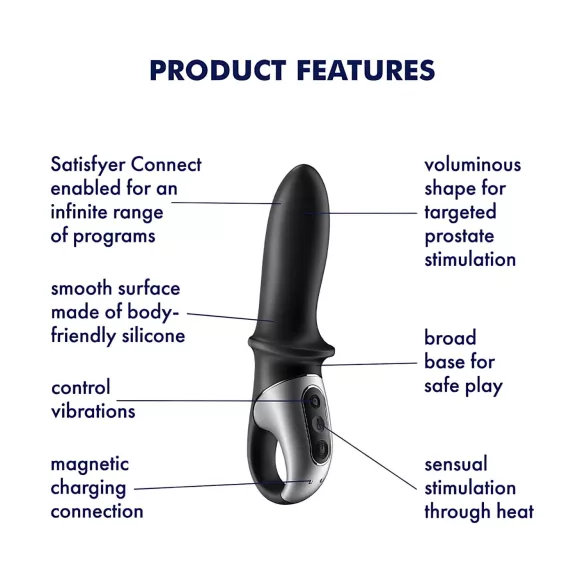 Satisfyer Hot Passion - App-styret varmende analvibrator (sort)