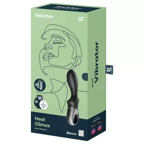 Satisfyer Heat Climax - App-styret opvarmet analvibrator (sort)