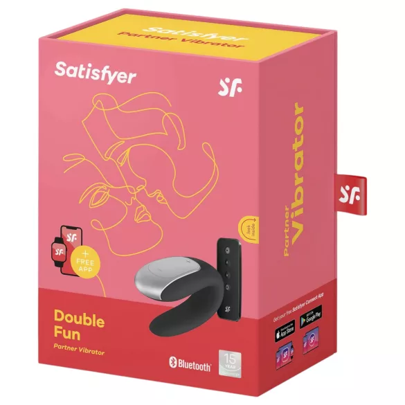 Satisfyer Double Fun - App-styret parvibrator (sort)