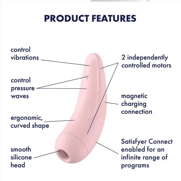 Satisfyer Curvy 2+ - klitorisvibrator med lufttryk - pink