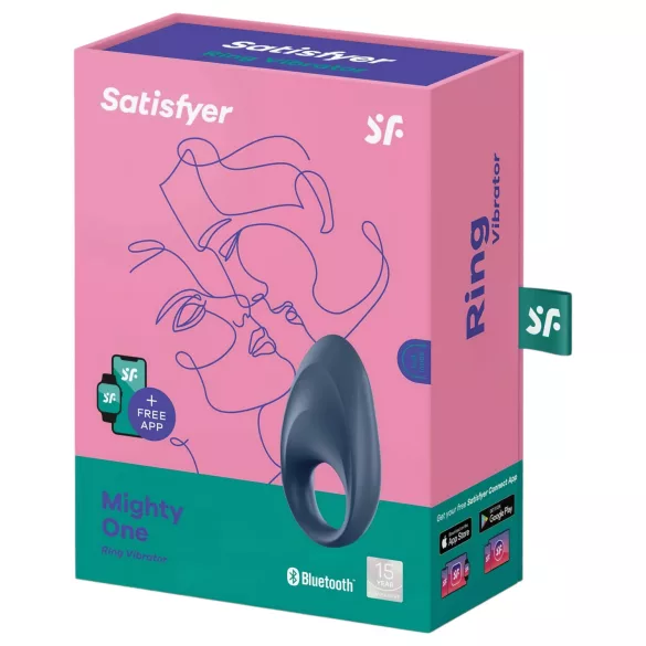Satisfyer Mighty One - penisring med vibration - bluetooth - blå