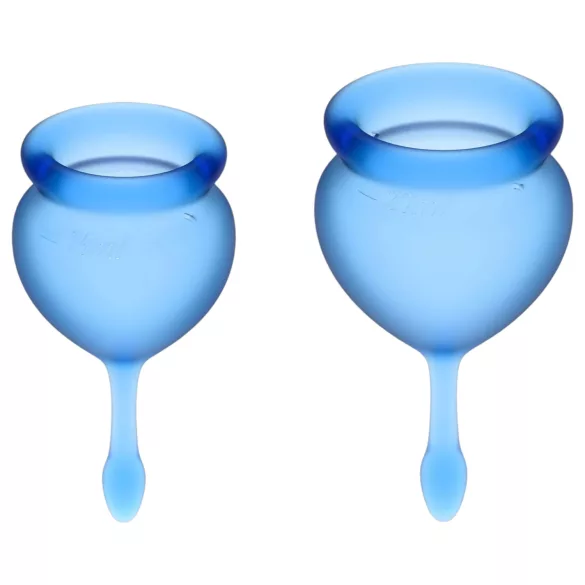 Satisfyer Feel Good - silikone menstruationskop-sæt (blå, 2 stk.)