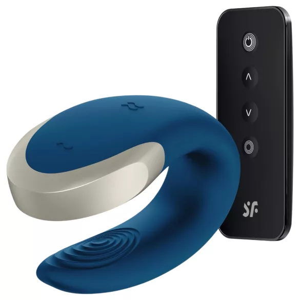 Satisfyer Double Love - App-styret parvibrator (blå)