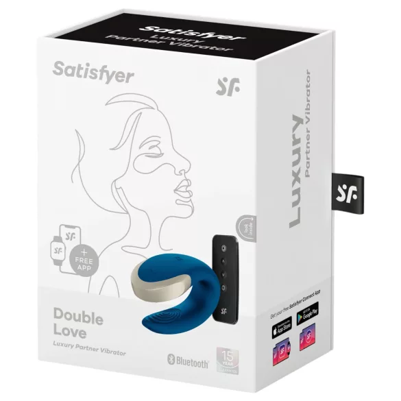 Satisfyer Double Love - App-styret parvibrator (blå)
