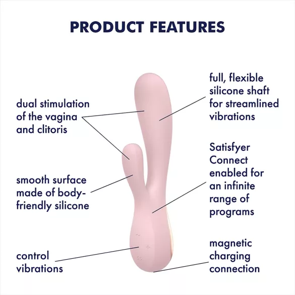 Satisfyer Mono Flex - app-styret vibrator (pink)