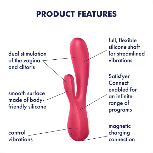 Satisfyer Mono Flex - vibrator - genopladelig vandtæt - rød