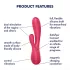 Satisfyer Mono Flex - vibrator - genopladelig vandtæt - rød