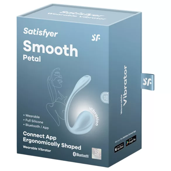 Satisfyer Smooth Petal - bærbart app-styret vibrerende æg (blå)