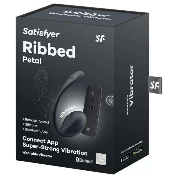 Satisfyer - vibrerende æg med fjernbetjening - ribbet - sort