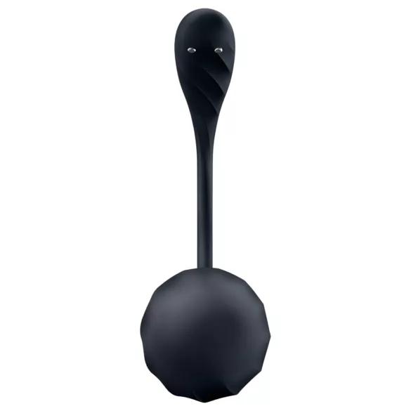 Satisfyer - vibrerende æg med fjernbetjening - ribbet - sort