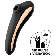   Satisfyer Dual Kiss - vibrator til vagina og klitoris - sort - genopladelig