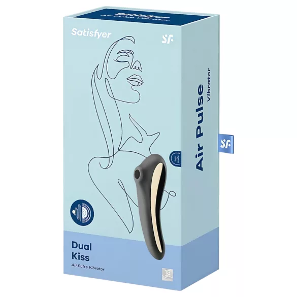 Satisfyer Dual Kiss - vibrator til vagina og klitoris - sort - genopladelig