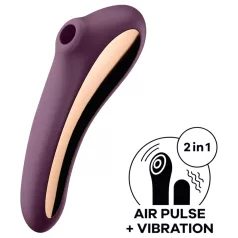   Satisfyer Dual Kiss - 2i1 vibrator - vaginal og klitoris - lilla