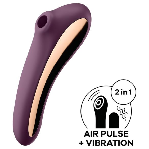 Satisfyer Dual Kiss - 2i1, vaginal og klitorisstimulator (lilla)