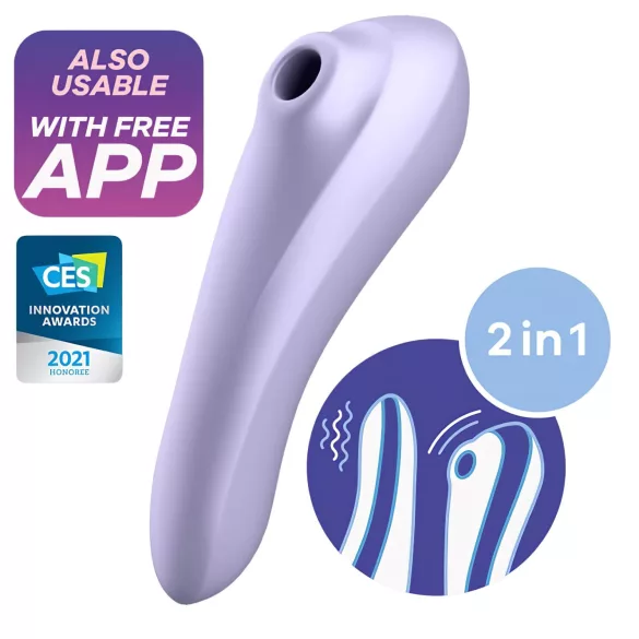 Satisfyer Dual Pleasure - lufttryksvibrator med vibration - lilla