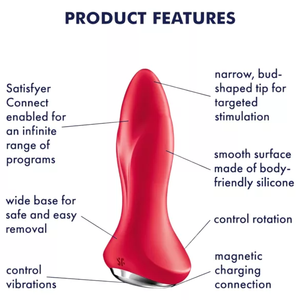 Satisfyer - anal vibrator med kugler - rød