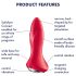 Satisfyer Rotator Plug 1 - perlevibrator til anal brug (rød)