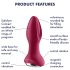 Satisfyer Rotator Plug 2 - genopladelig analvibrator med perler (rød)
