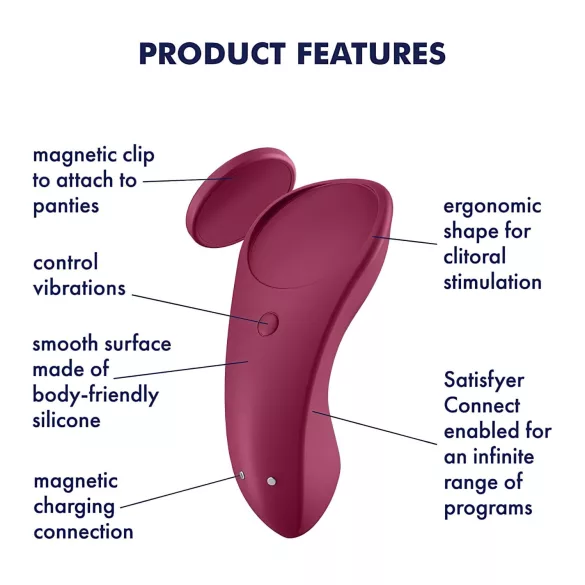 Satisfyer Sexy Secret - bærbar app-styret trussevibrator (rød)