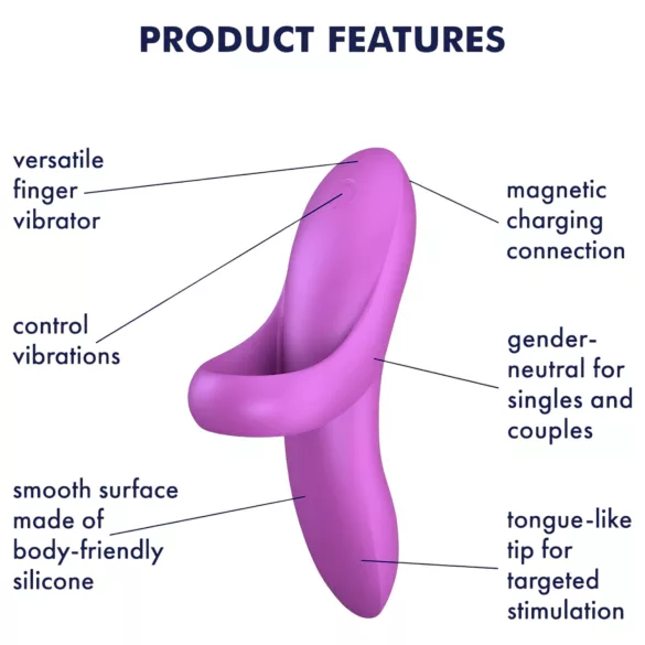 Satisfyer Bold Lover - finger vibrator - genopladelig vandtæt - pink